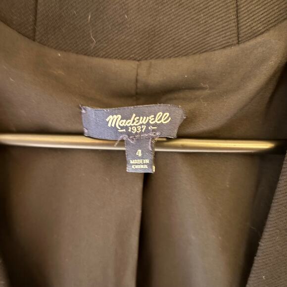 Madewell EUC Women's Black Tribune Blazer Collarless Single Button Size 4 - Picture 4 of 6